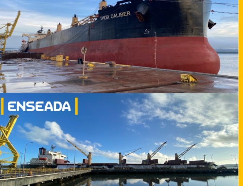 On February 24th, the Supramax ship MV Thor Caliber left Enseada with a draft of 11.09 meters bound for Europe carrying 47,300 tons of iron ore from the client Tombador Iron.